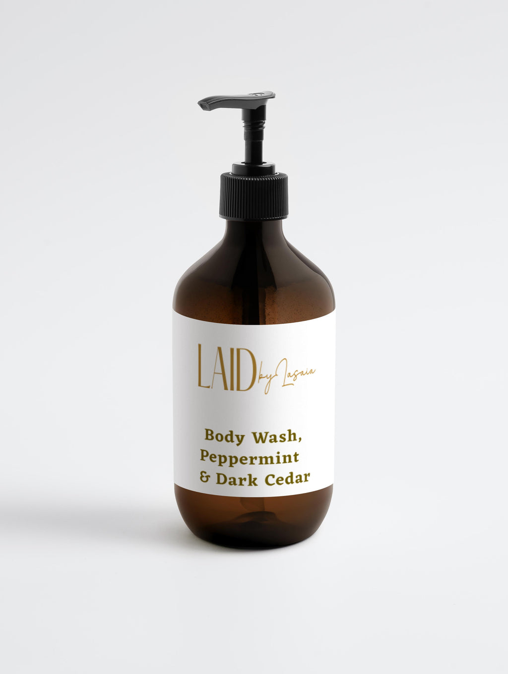 LaidbyLasaia Hand & Body Wash, Peppermint & Dark Cedar 490 ml/16.57 oz