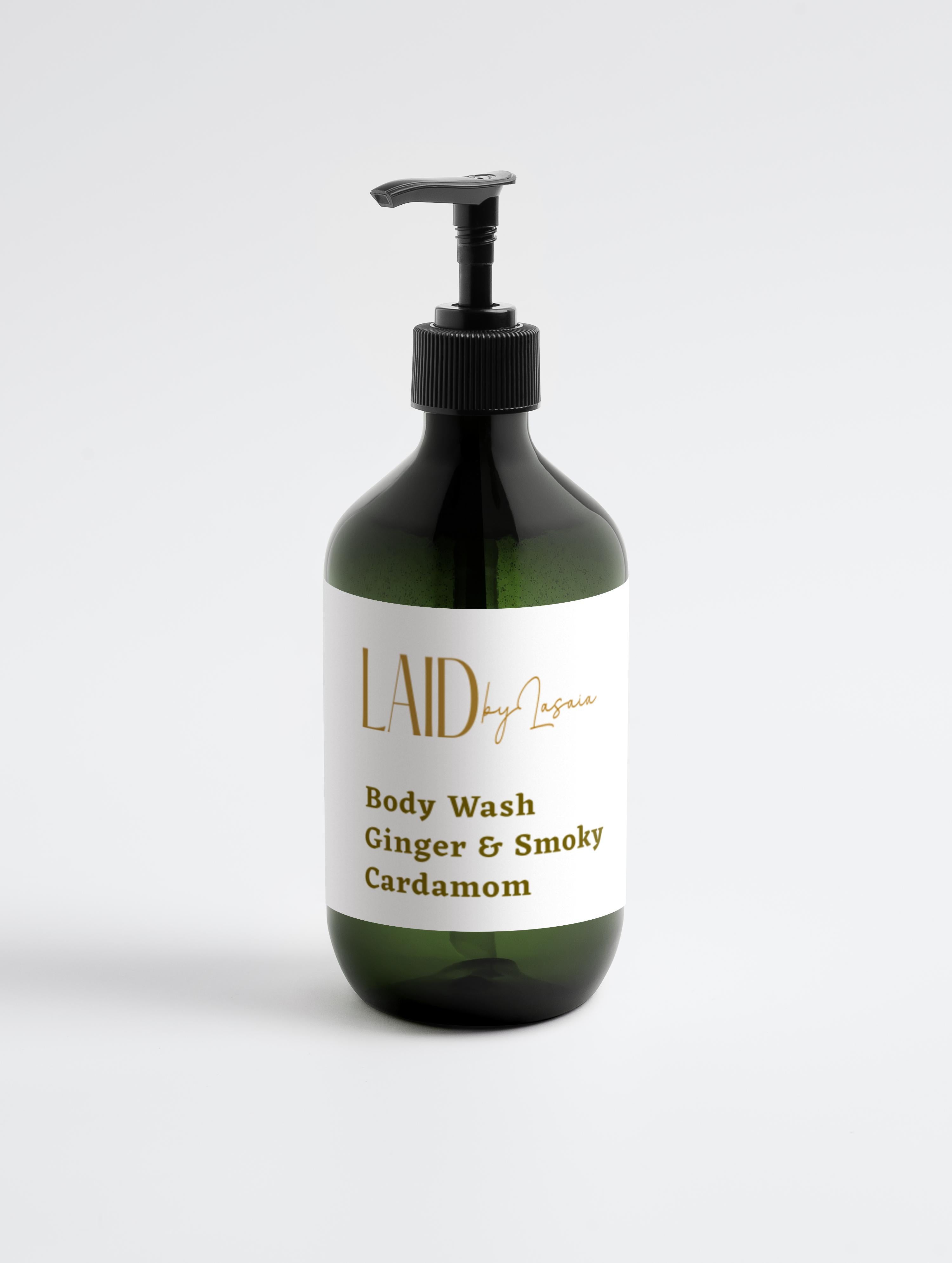 LaidbyLasaia Hand and Body wash, Ginger & Smoky Cardamom 490 ml/ 16.57 fl oz